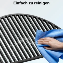Wiltec Gusseisen Grillrost 55 x 26,5 x 0,9 cm, Gussrost für Grill mit guter Hitzespeicherung, Grillgitter für typische Grillstreifen auf Grillgut, Grillzubehör für BBQ