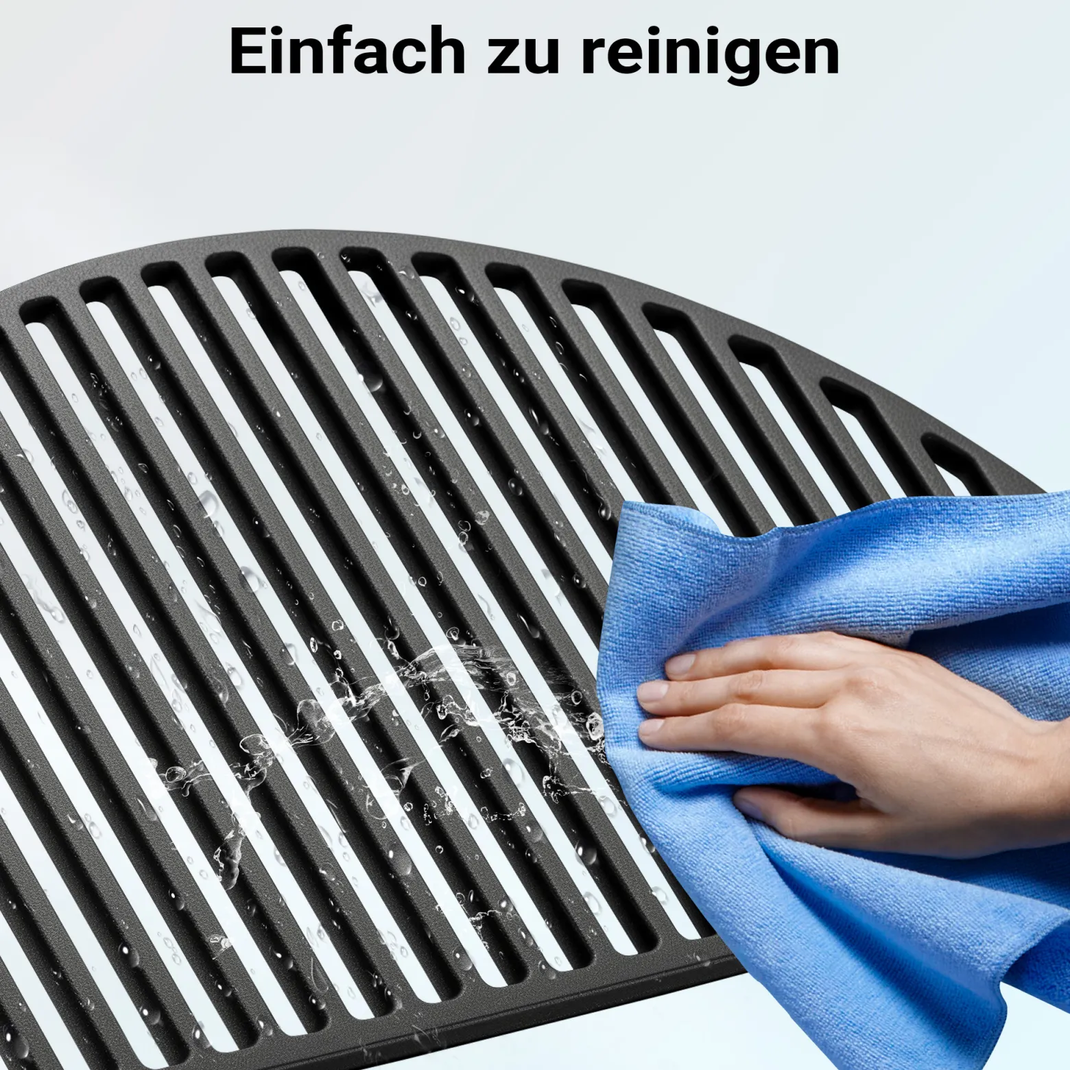 Wiltec Gusseisen Grillrost 46,7 x 22,8 x 0,9 cm, Gussrost für Grill mit guter Hitzespeicherung, Grillgitter für typische Grillstreifen auf Grillgut, Grillzubehör für BBQ