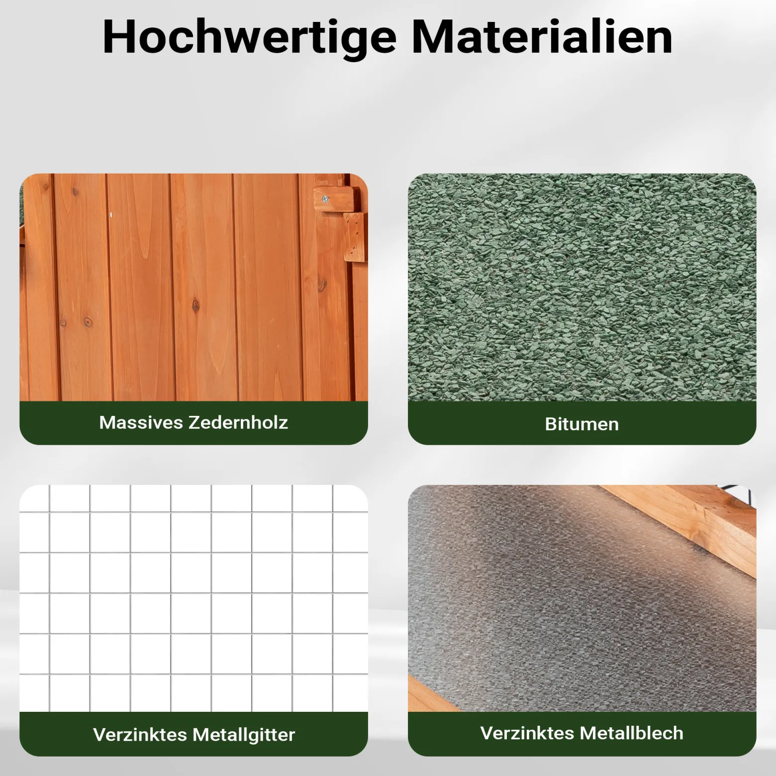 Wiltec Hasenstall 2190 x 530 x 850 mm mit Freilaufgehege und erhöhtem Unterschlupf aus Fichtenholz, Kaninchenkäfig mit 2 Etagen, Kleintierstall