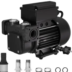 Wiltec Heizöl- und Dieselpumpe 230V 750W 100l/min, Selbstansaugende Umfüllpumpe mit 3 m Ansaughöhe und Rückschlagventil, Absaugpumpe