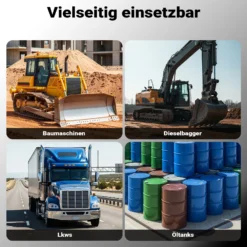Wiltec Heizöl- und Dieselpumpe 230V 750W 100l/min, Selbstansaugende Umfüllpumpe mit 3 m Ansaughöhe und Rückschlagventil, Absaugpumpe