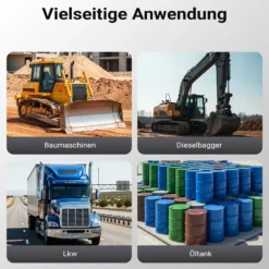 Wiltec Heizöl- und Dieselpumpe 230V 550W 80l/min, Selbstansaugende Umfüllpumpe mit 2 m Ansaughöhe und Rückschlagventil, Absaugpumpe