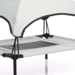 Wiltec Hundebett mit Dach Grau 91 x 76 x 16 cm Größe L bis 35 kg Outdoor Katzenliege Haustier Schlafplatz Sonnendach