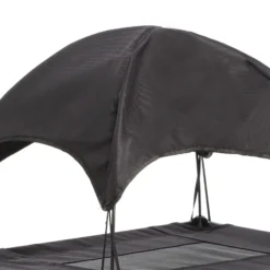 Wiltec Hundebett mit Dach Schwarz 122 x 91 x 16 cm Größe XL bis 50 kg Outdoor Katzenliege Haustier Schlafplatz Sonnendach
