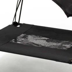 Wiltec Hundebett mit Dach Schwarz 91 x 76 x 16 cm Größe L bis 35 kg Outdoor Katzenliege Haustier Schlafplatz Sonnendach