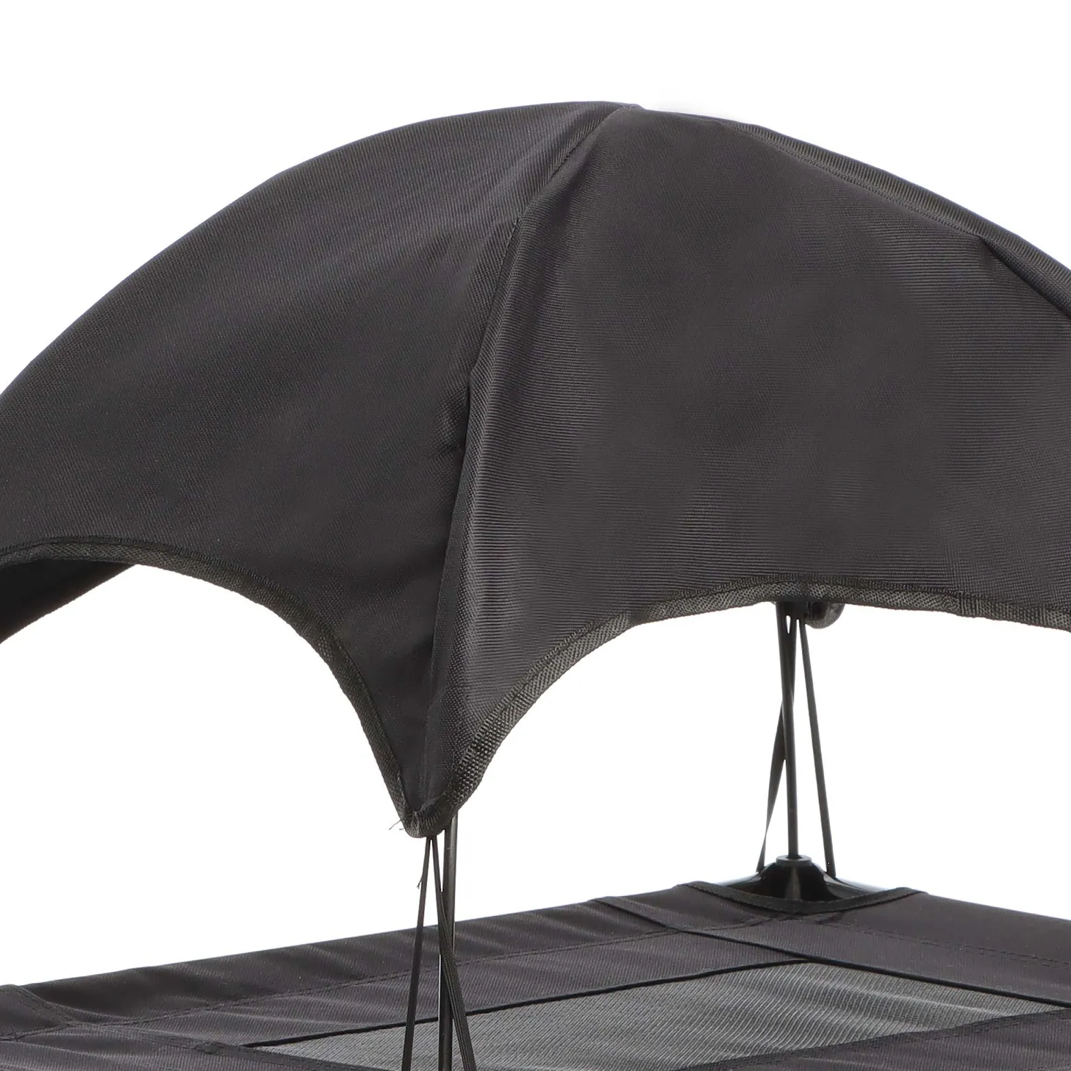 Wiltec Hundebett mit Dach Schwarz 76 x 60 x 16 cm Größe M bis 25 kg Outdoor Katzenliege Haustier Schlafplatz Sonnendach