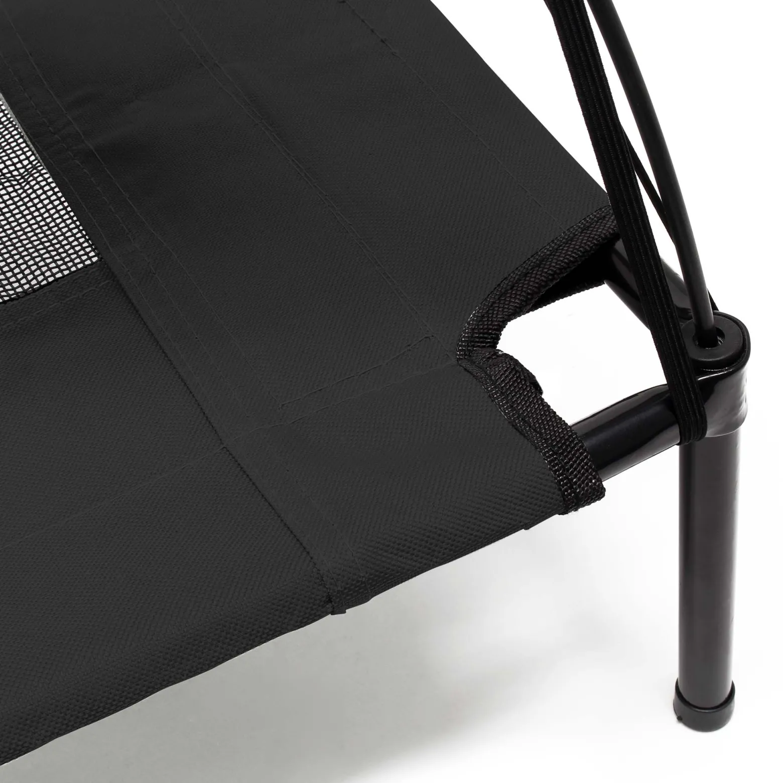 Wiltec Hundebett mit Dach Schwarz 76 x 60 x 16 cm Größe M bis 25 kg Outdoor Katzenliege Haustier Schlafplatz Sonnendach
