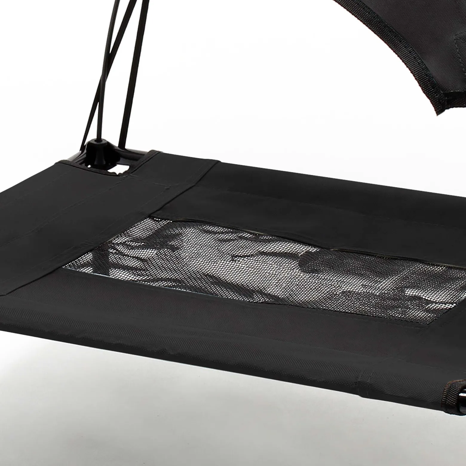 Wiltec Hundebett mit Dach Schwarz 76 x 60 x 16 cm Größe M bis 25 kg Outdoor Katzenliege Haustier Schlafplatz Sonnendach