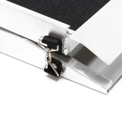Wiltec Hunderampe faltbar, 244 x 48 cm, geklappt 123 x 49 cm, aus Aluminium, rutschsicher, Traglast bis zu 110 kg, Haustierrampe