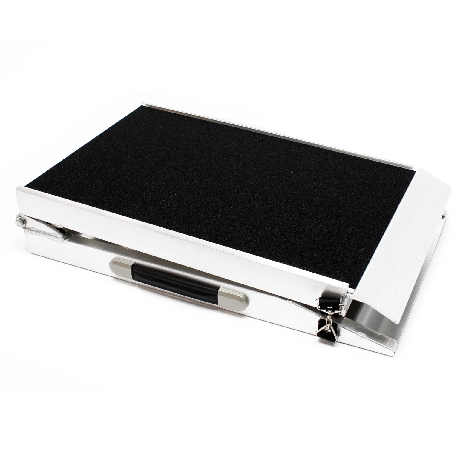 Wiltec Hunderampe faltbar, 244 x 48 cm, geklappt 123 x 49 cm, aus Aluminium, rutschsicher, Traglast bis zu 110 kg, Haustierrampe