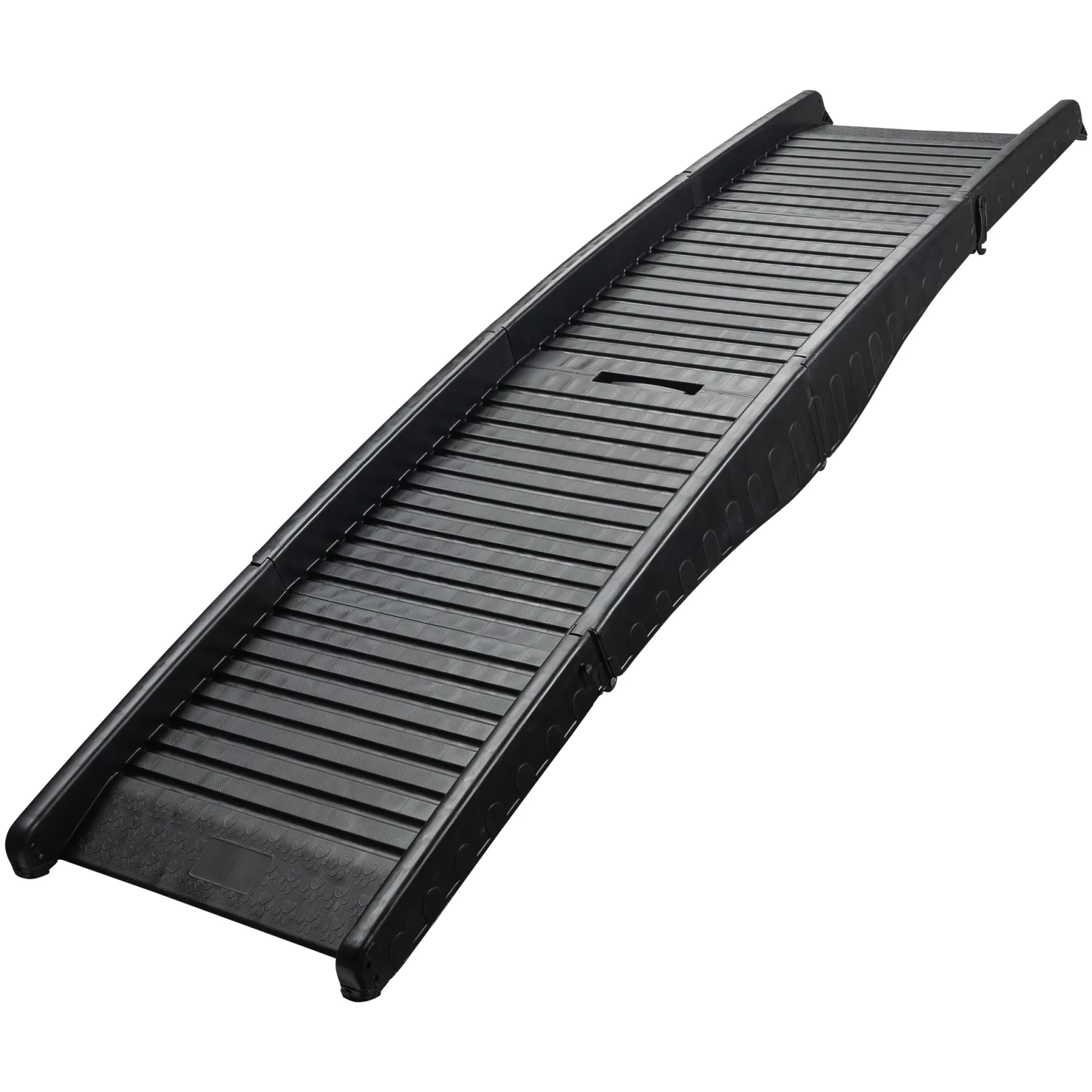 Wiltec Hunderampe 153 x 40 cm 50 kg 3-fach faltbar rutschfeste Autorampe für Hunde, klappbare Einstiegshilfe aus PP fürs Auto, SUV und Pick up