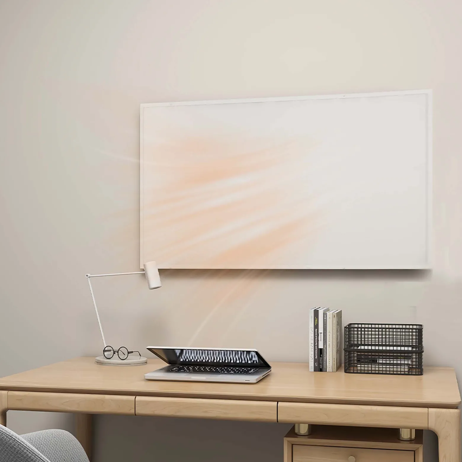 Wiltec Infrarotheizung 1050 Watt, energieeffizienter Heizkörper, Wandmontage Elektroheizung, Heizpaneel, IR Heizung