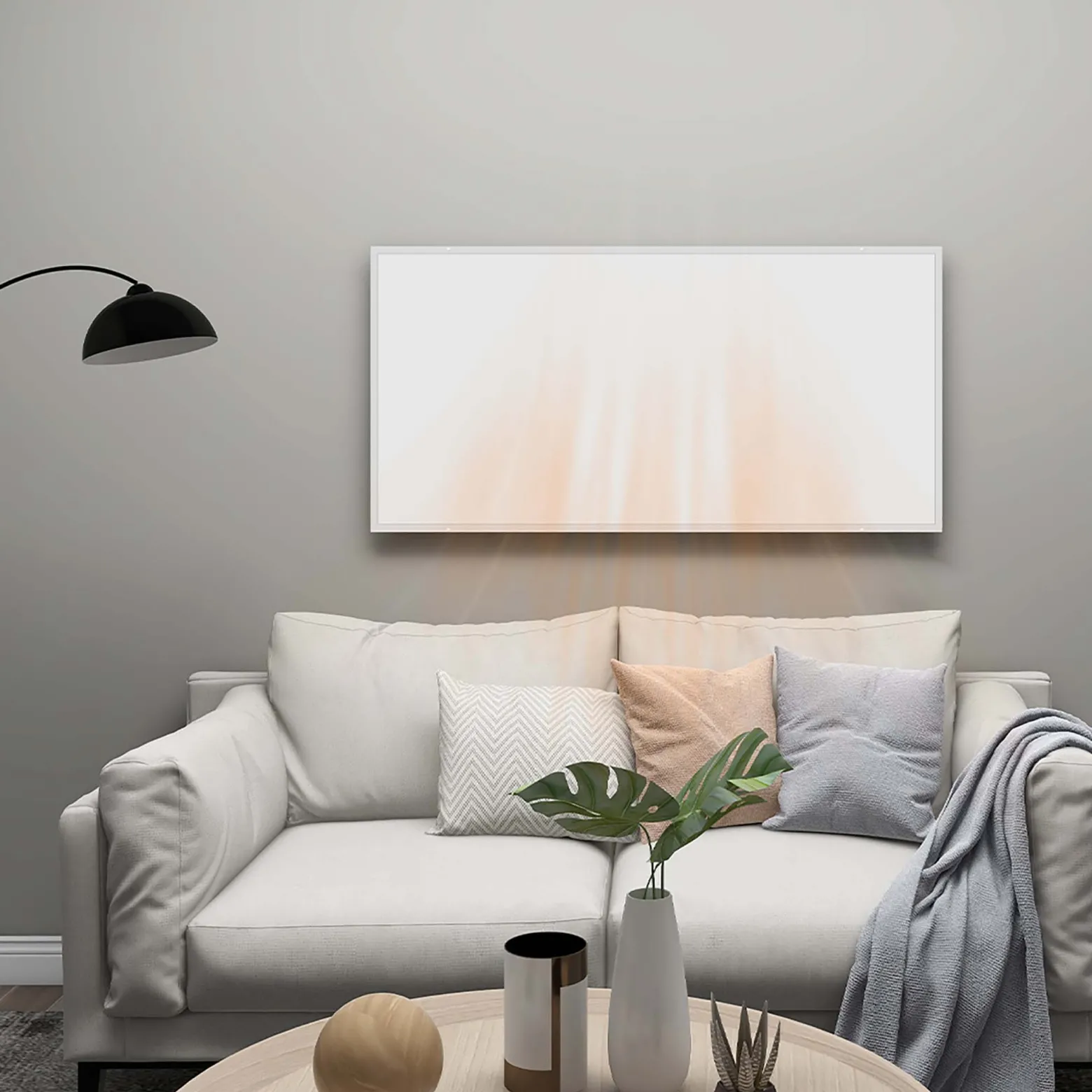 Wiltec Infrarotheizung 1050 Watt, energieeffizienter Heizkörper, Wandmontage Elektroheizung, Heizpaneel, IR Heizung