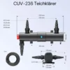 Wiltec Komplettset: CBF-550 Teichfilter bis 60000 L Teichfilteranlage als Durchlauffilter, CUV-224 Teichklärer UVC Klärer mit 24 Watt UV-C Leistung