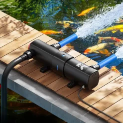 Wiltec Komplettset: CBF-550 Teichfilter bis 60000 L Teichfilteranlage als Durchlauffilter, CUV-224 Teichklärer UVC Klärer mit 24 Watt UV-C Leistung