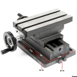 Wiltec Kreuztisch 220x100 mm, Frästisch Mit 120 mm X-Achse, 90 mm Y-Achse, Koordinatentisch Aus Gusseisen, Bohrtisch, Fräsständer