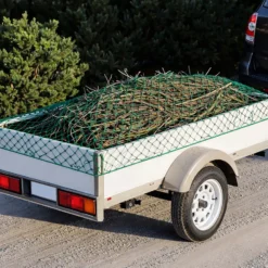 Wiltec Ladungssicherungsnetz 4x2,5m Grün Masche 4,5x4,5 cm Stärke 3 mm Polypropylen Transportnetz für Anhänger mit Randkördel Witterungsbeständig Ladung Sicherheit