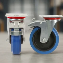 Wiltec Lenkrolle 160mm bis 300kg mit Bremse, Kunststoffrad und Anbauplatte Transportrolle leiser Lauf Möbelrolle Laufrolle Möbel-Lenkrolle