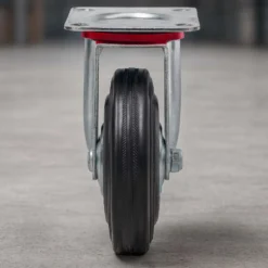 Wiltec Lenkrolle Ø160mm bis 130kg Tragkraft mit Gummirad ungebremst, leiser Lauf, Transportrolle Möbelrolle Laufrolle Möbel-Lenkrolle