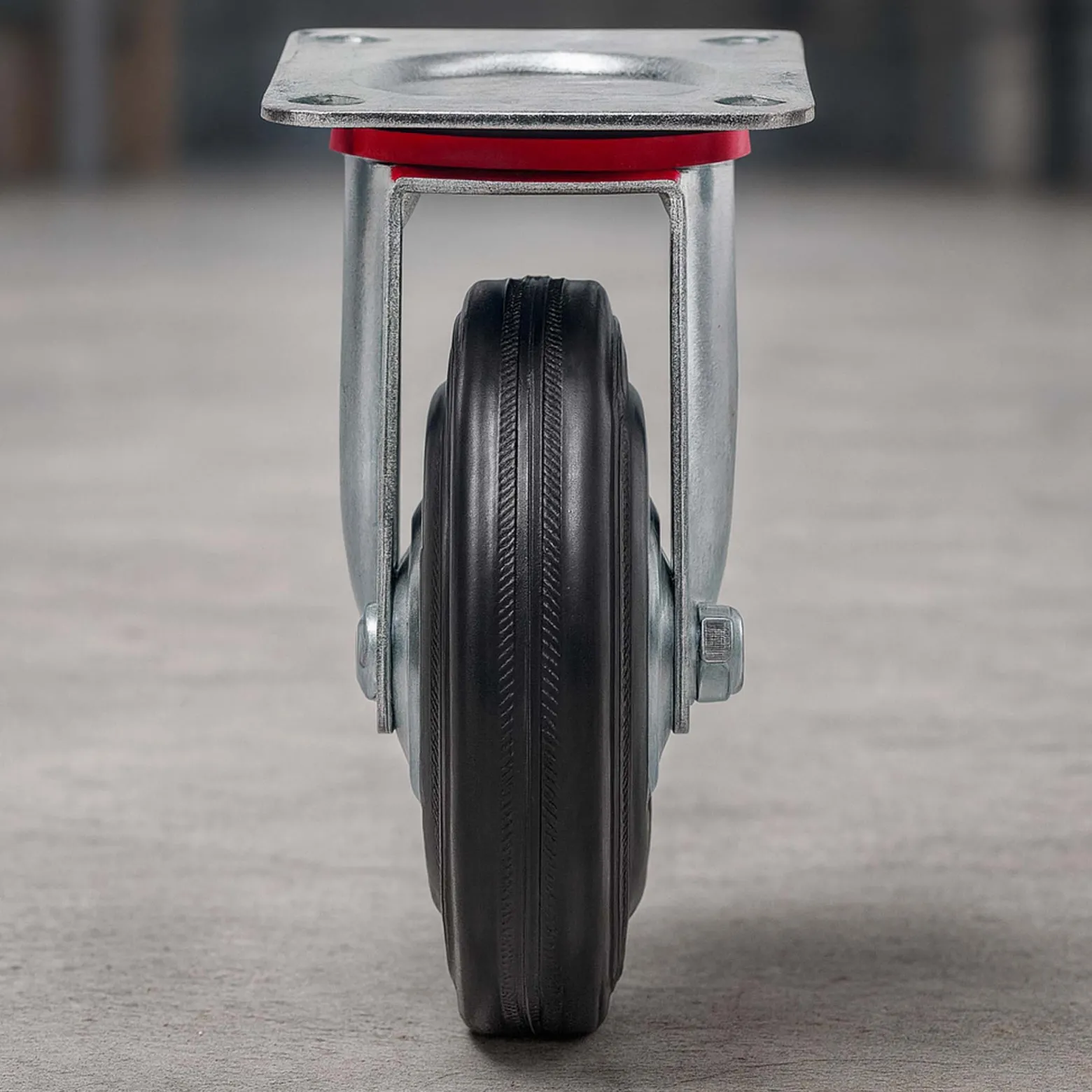 Wiltec Lenkrolle Ø160mm bis 130kg Tragkraft mit Gummirad ungebremst, leiser Lauf, Transportrolle Möbelrolle Laufrolle Möbel-Lenkrolle