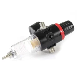 Wiltec Luftfilter mit Wasserabscheider und Druckregler bis 7 bar für Airbrush Kompressor, 2x 12,91 mm (1/4
