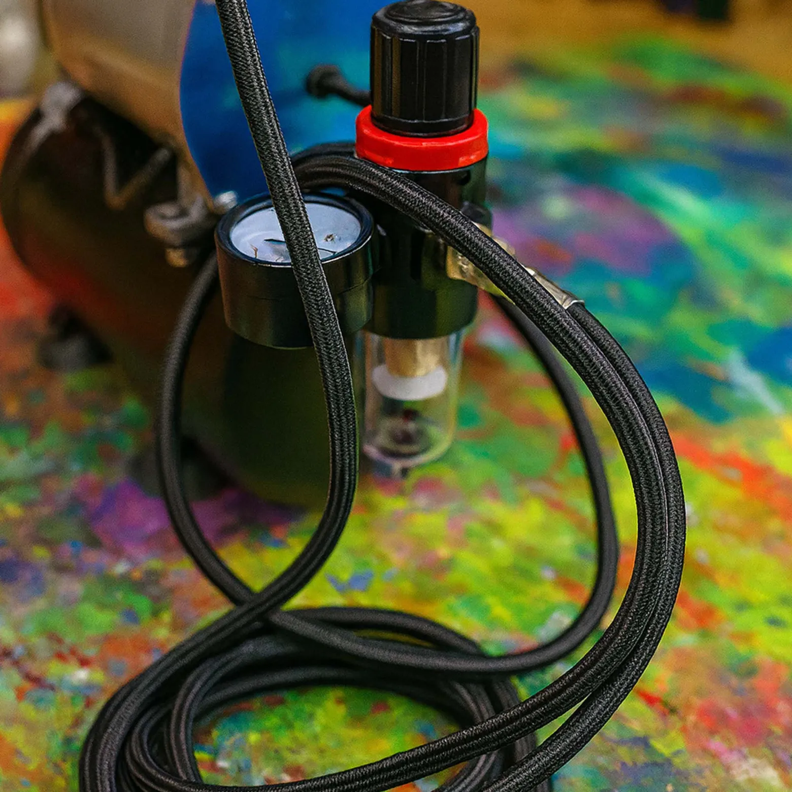 Wiltec 3 m Airbrush Textilschlauch 9,51 mm (1/8") & 12,91 mm (1/4") IG, Luftschlauch Druckluftschlauch für Airbrushen, Modellbau