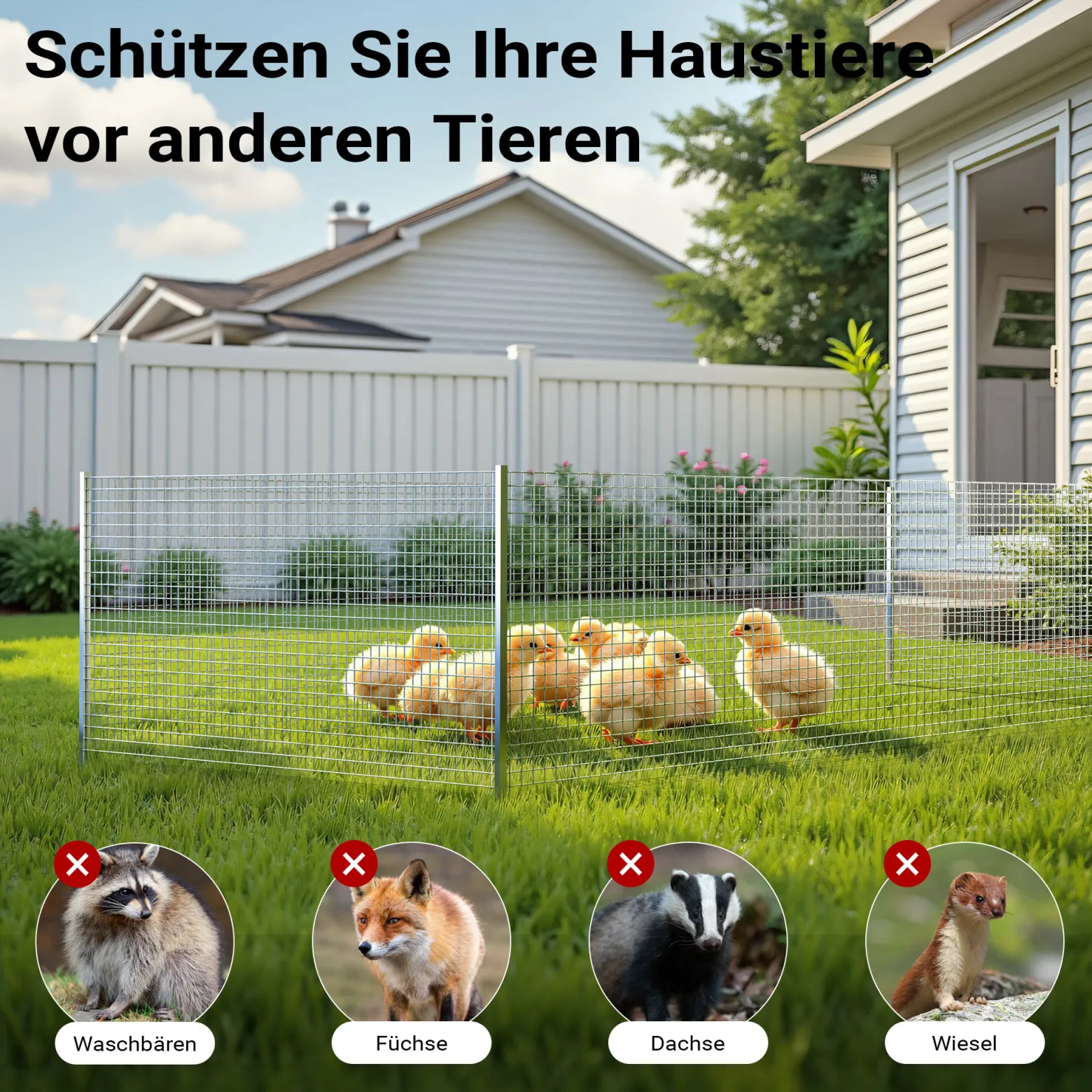 Wiltec Maschendrahtzaun 50 cm x 5 m, 1,2 mm stark 25 x 25 mm Maschengröße, Volierendraht 4-Eck aus Stahl verzinkt, Drahtgitter, Vogeldraht