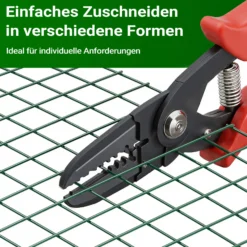 Wiltec Maschendrahtzaun Grün 1x10 m 100 cm Höhe 0,9 mm Stärke 12x12 mm Maschengröße, Volierendraht 4-Eck aus Stahl verzinkt, Drahtgitter, Vogeldraht