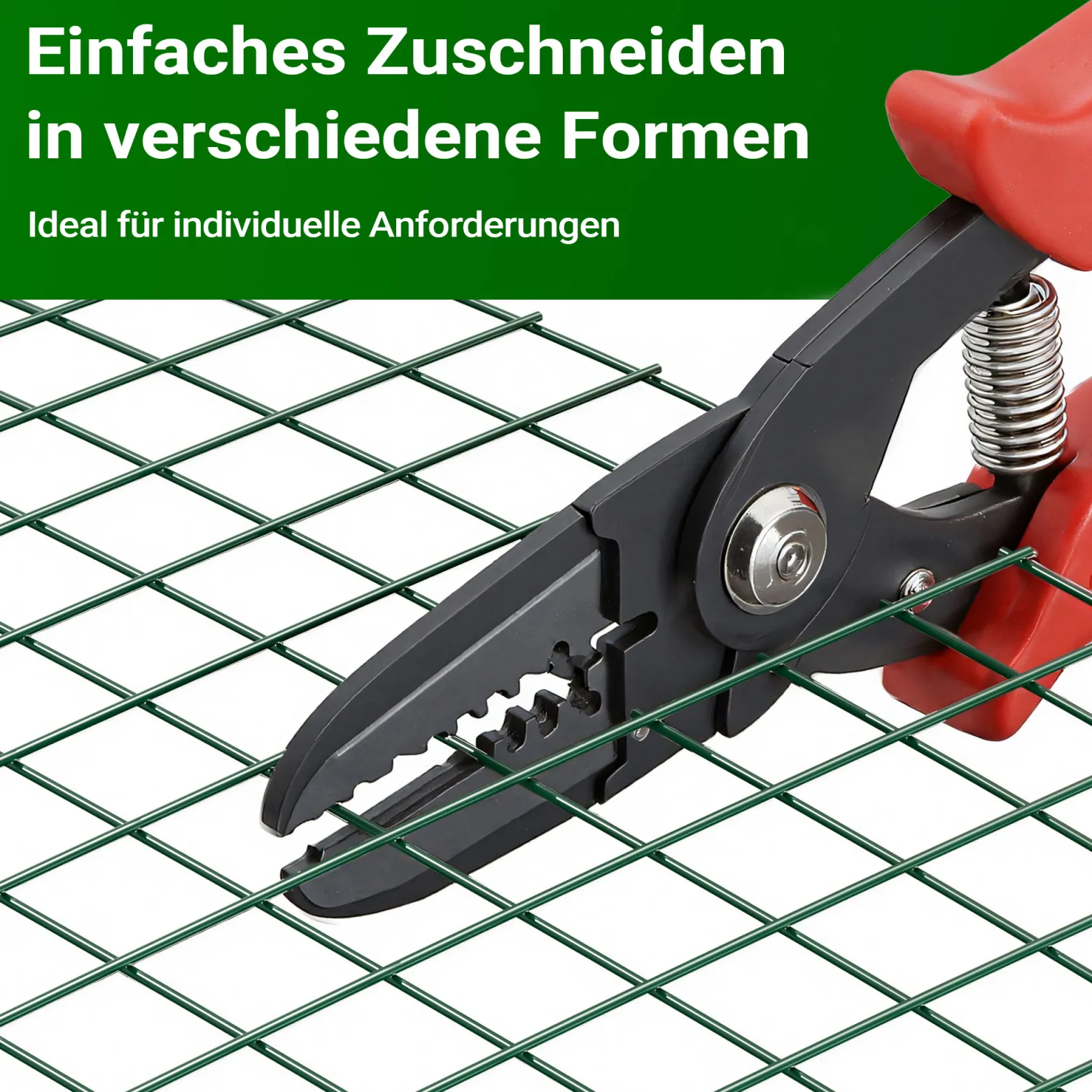 Wiltec Maschendrahtzaun Grün 1x10 m 100 cm Höhe 0,9 mm Stärke 12x12 mm Maschengröße, Volierendraht 4-Eck aus Stahl verzinkt, Drahtgitter, Vogeldraht