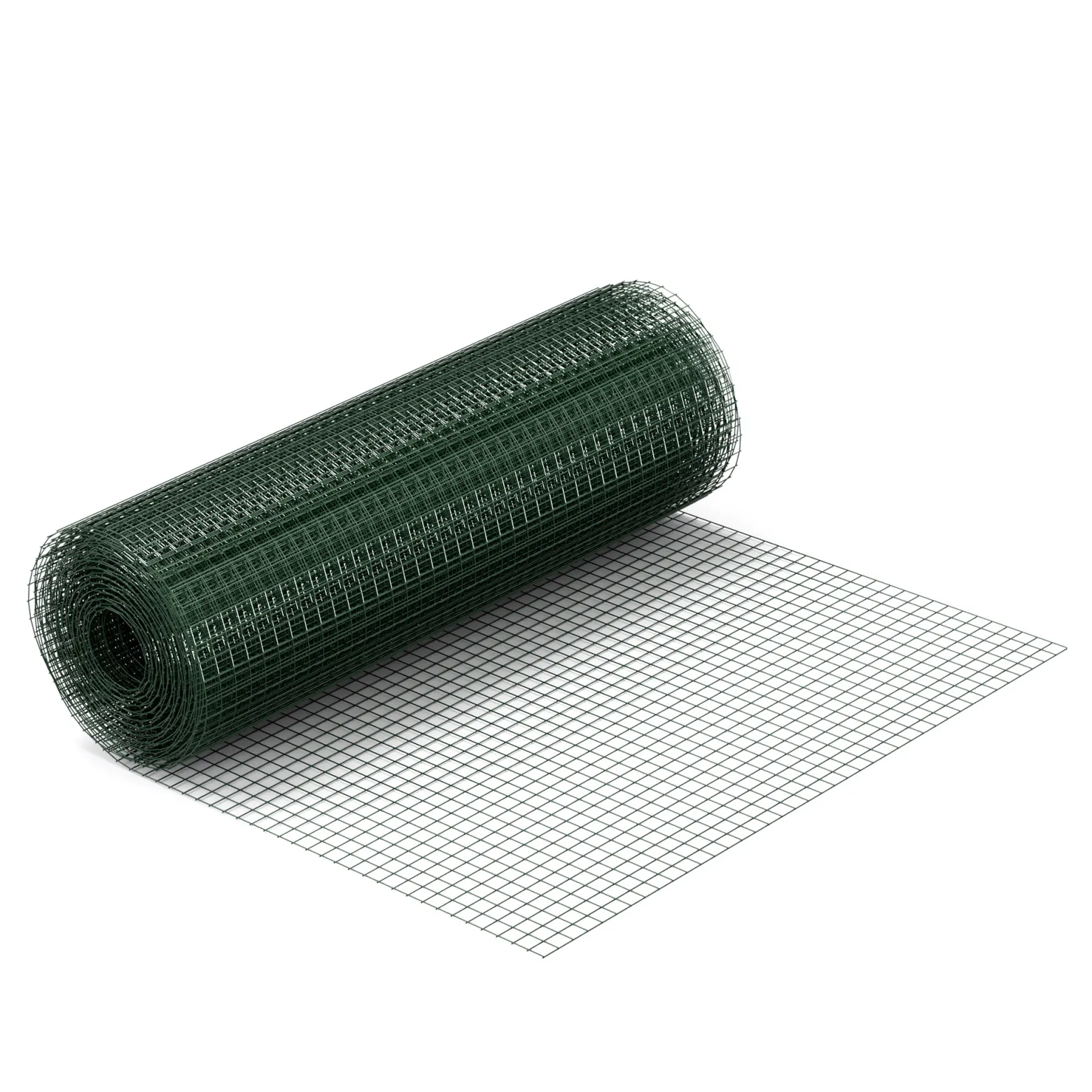 Wiltec Maschendrahtzaun Grün 1x25 m 50 cm Höhe 0,9 mm Stärke 19x19 mm Maschengröße, Volierendraht 4-Eck aus Stahl verzinkt, Drahtgitter, Vogeldraht