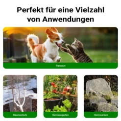 Wiltec Maschendrahtzaun Schwarz 100 cm x 5 m, 0,9 mm Stärke 19x19 mm Maschengröße, Volierendraht 4-Eck aus Stahl verzinkt, Drahtgitter, Vogeldraht