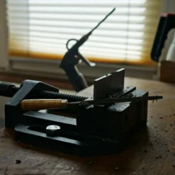 Wiltec Maschinenschraubstock 75 mm Backenbreite, Schraubstock für Werkstatt, Bohrmaschinenschraubstock als Spannwerkzeug