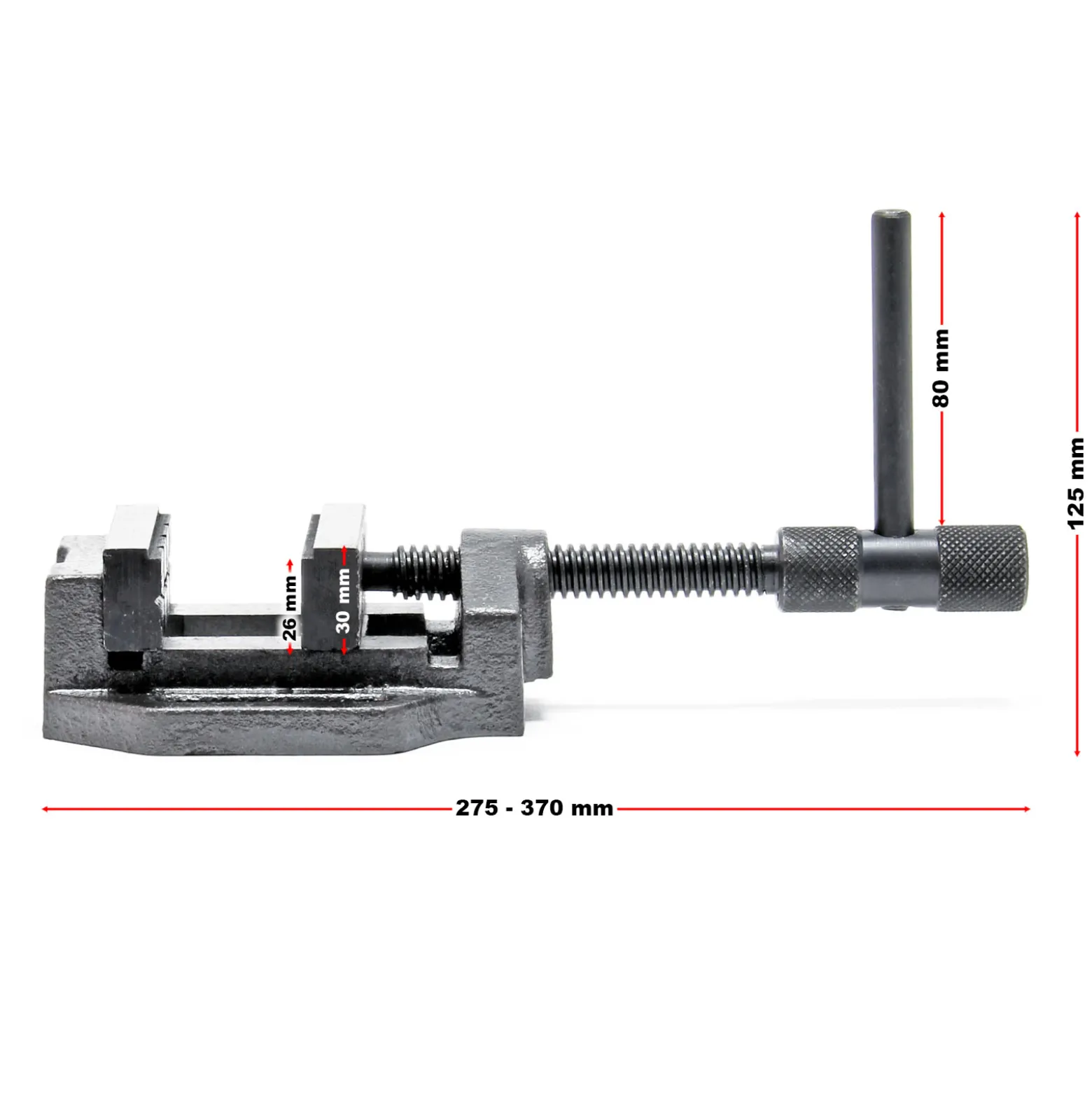 Wiltec Maschinenschraubstock 125 mm Backenbreite, Schraubstock für Werkstatt, Bohrmaschinenschraubstock als Spannwerkzeug