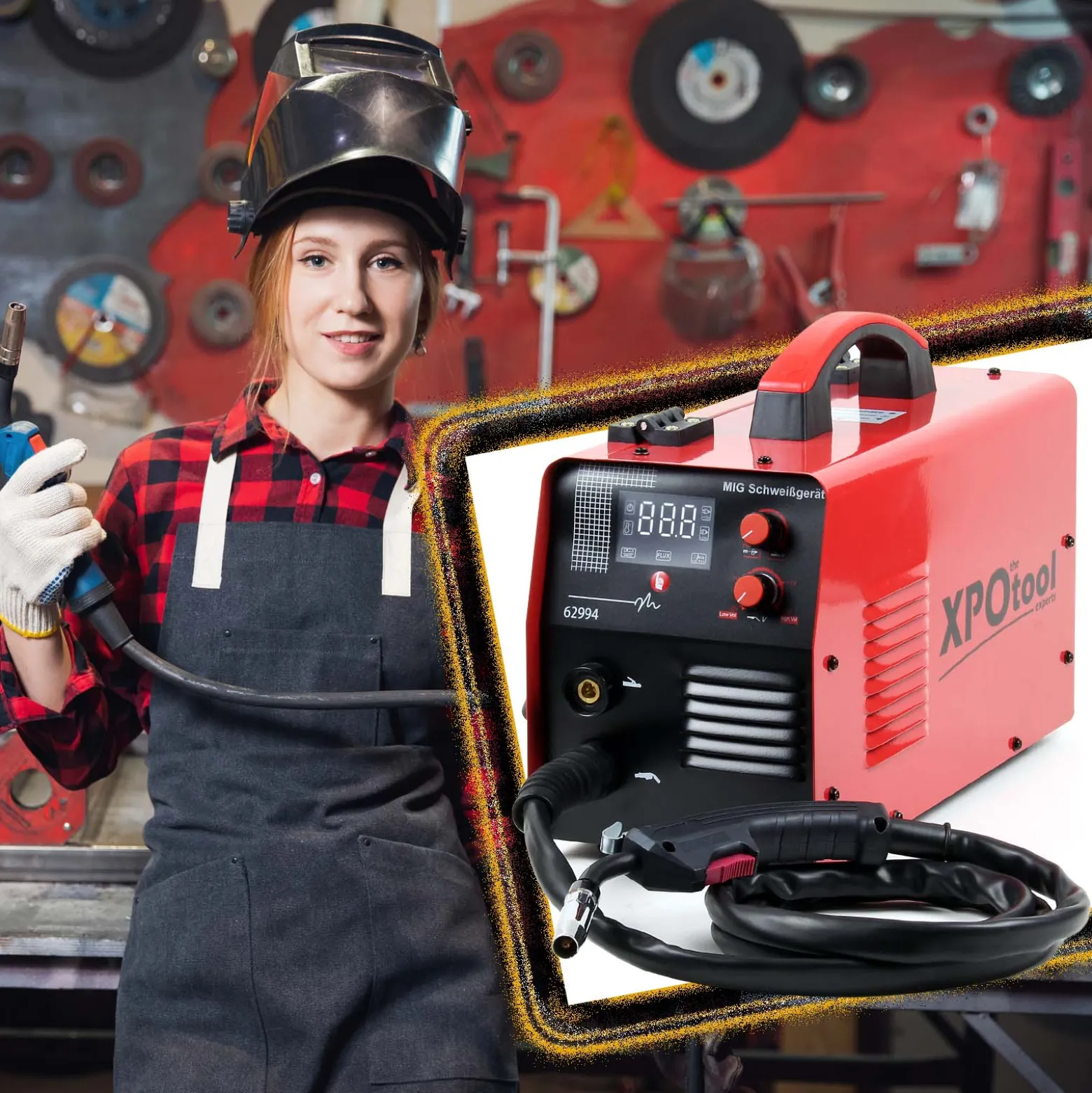 Wiltec MIG Schweißgerät IGBT Inverter für MIG/MMA Schweißen für Fülldraht und Elektroden geeignet, Elektroden Schweißgerät