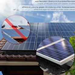 Wiltec 24 m Nistschutzbürste 20x120 cm Ø 10,5cm für Solarpaneele, effektiver flexibler Einnistschutz, 20 Stück Spatzenbürste