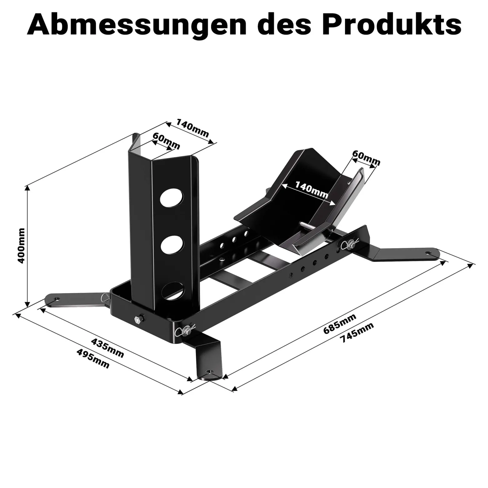 Wiltec Motorradständer bis 450kg Ø14-21", einstellbare Motorradwippe aus Stahl, Montageständer für Vorder- und Hinterrad