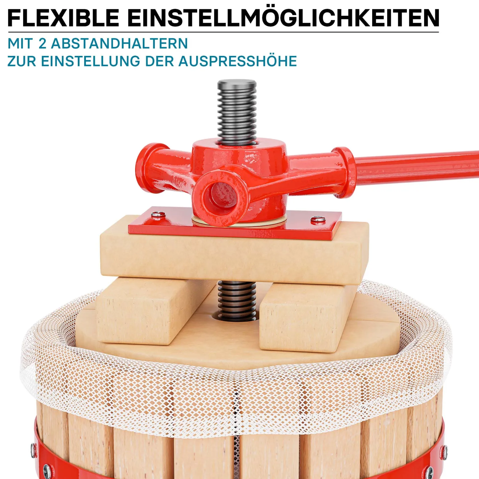 Wiltec Obstpresse 12L Maischepresse mit 3 passenden Presstüchern Weinpresse aus Holz Apfelpresse Saftpresse
