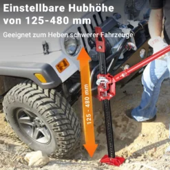 Wiltec Offroad Wagenheber mit 3000 kg Tragkraft 24 Zoll, Farm Jack mit Hubhöhe 125–480 mm für Geländewagen, SUV, ATV und Anhänger