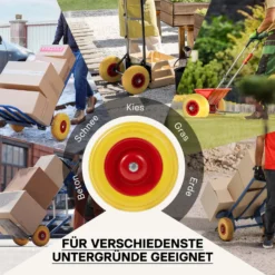 Wiltec Pannensicheres PU Rad 3.50-8 80 x 370 mm 130 kg, Polyurethan Vollgummi Schubkarren Komplettrad mit Steckachse, Schubkarrenrad pannensicher