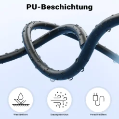 Wiltec 8-poliges Spiralkabel 3 m, Anhängerkabel PU, robustes Elektrokabel Stecker und Buchse, flexibles Verlängerungskabel, Kabel für Anhänger und Wohnwagen