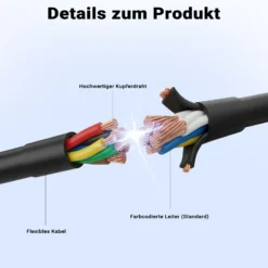 Wiltec 7-poliges Verlängerungskabel 3 m, Anhängerkabel PVC, robustes Elektrokabel mit 2 Steckern, 7-adriges Kabel für Anhänger und Wohnwagen