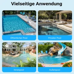 Wiltec Poolpumpe 18600 l/h 750 W für 74-110m³ Pools, Schwimmbadpumpe mit 13 m Förderhöhe, Umwälzpumpe für Schwimmbecken