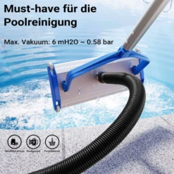 Wiltec Poolschlauch 21 m ⌀38 mm, Schwimmbadschlauch mit Muffen, Pumpenschlauch für Schwimmbecken, Saugschlauch, Solarschlauch