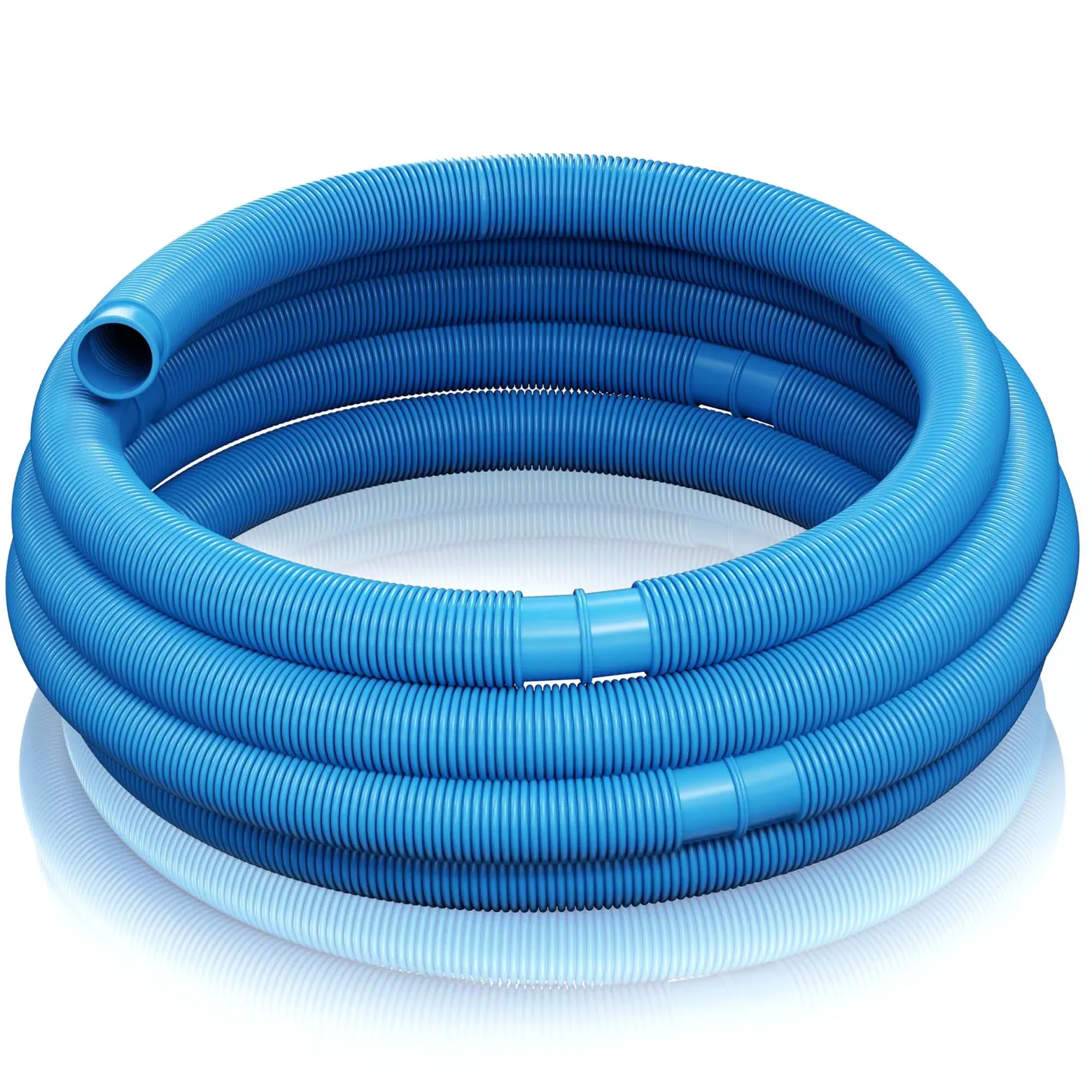 Wiltec Poolschlauch 12 m ⌀32 mm, Schwimmbadschlauch mit Muffen, Pumpenschlauch für Schwimmbecken, Saugschlauch, Solarschlauch