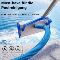 Wiltec Poolschlauch 21 m ⌀38 mm, Schwimmbadschlauch mit Muffen, Pumpenschlauch für Schwimmbecken, Saugschlauch, Solarschlauch