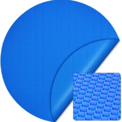 Wiltec Pool Solarfolie Ø 3,6 m, blau, Poolheizung aus 120 µ starkem PE Film, Poolabdeckung Poolplane Solarplane rund