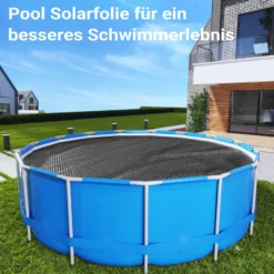 Wiltec Pool Solarfolie Ø 3,6 m, schwarz, Poolheizung aus 400 µ starkem PE Film, Poolabdeckung Poolplane Solarplane rund