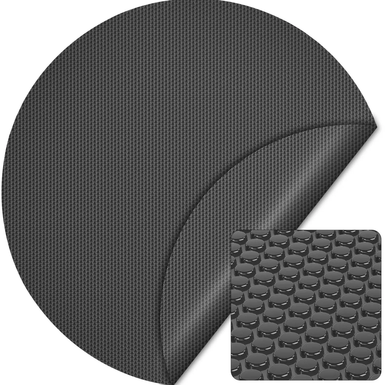 Wiltec Pool Solarfolie Ø 3,6 m, schwarz, Poolheizung aus 400 µ starkem PE Film, Poolabdeckung Poolplane Solarplane rund