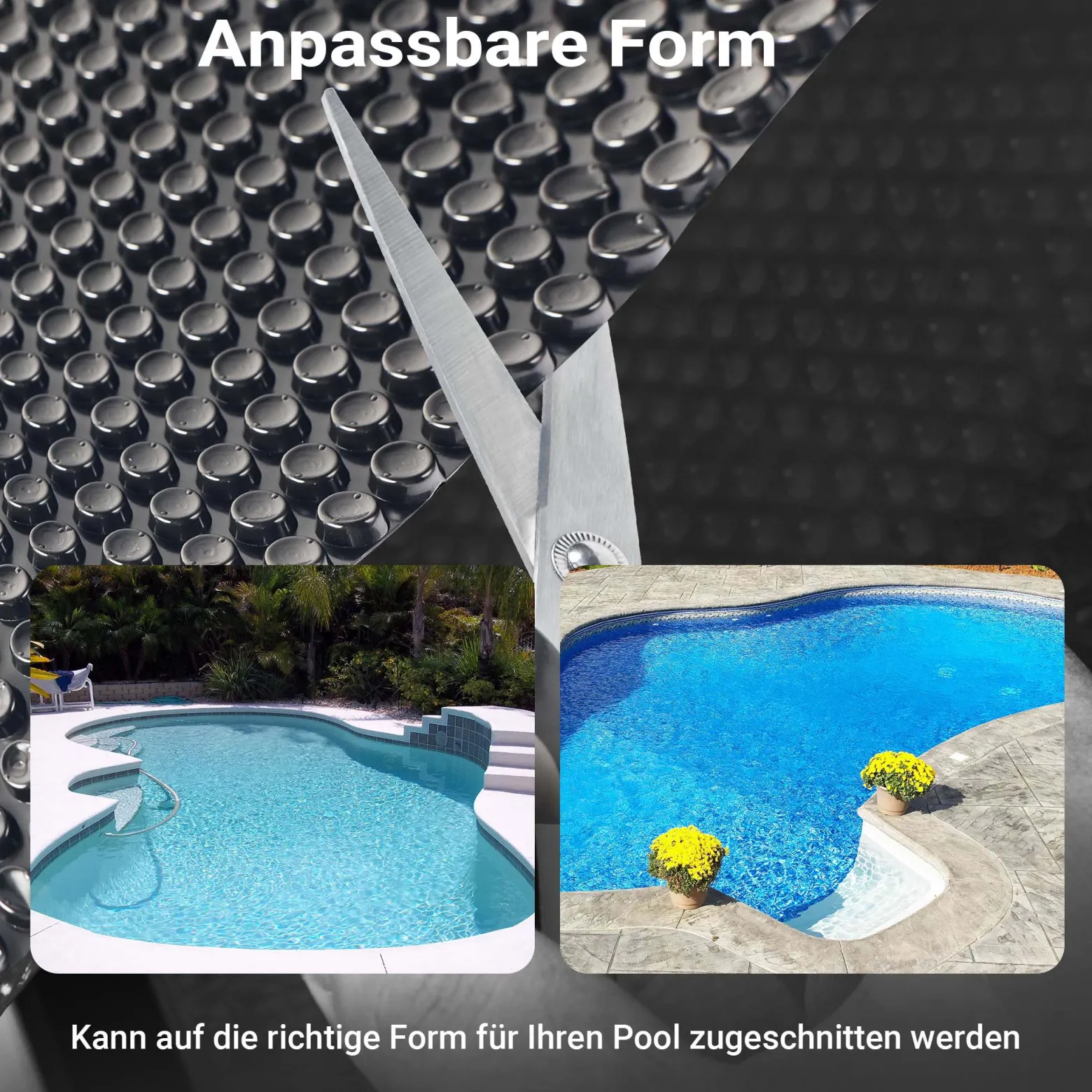Wiltec Pool Solarfolie Ø 5 m, schwarz, Poolheizung aus 400 µ starkem PE Film, Poolabdeckung Poolplane Solarplane rund