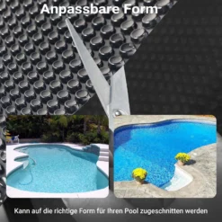 Wiltec Pool Solarfolie Ø 3,6 m, schwarz, Poolheizung aus 120 µ starkem PE Film, Poolabdeckung Poolplane Solarplane rund
